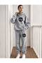 Unisex Street Style Letter Printed Top and Bottom Hooded Tracksuit Set