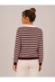 Women's Striped Polo Collar Knit Sweater 27K12303-30 - 3