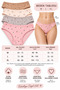 Women's Camisole Ribbed Bikini Panties 4-Pack 100% Cotton Patterned Assorted Colors M-L-Xl - 4
