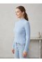Ribbed Half Turtleneck Women's Sweater - 2