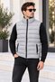 High Collar Zippered Quilted Inflatable Vest - 4