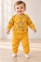Baby boy star patterned plush appliqued sweatshirt bottom tracksuit 2-piece top and bottom set 6-9-12-18 months - 2