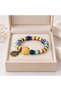 Sun Breeze Blue Beaded Figured Bracelet with Yellow Detail – Bohemian Design - 3
