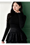 Women's 2-Piece Black Striped Stand Collar Blouse - 2