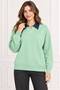Women's Denim Shirt Collar Long Sleeve Oversize Knitwear Sweater - 3