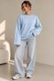Women's Modal Oversize Crew Neck Sweatshirt - Blue Zg3535 - 4