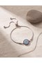 Silver Color Zircon Stone Evil Eye Bead Figured Adjustable Women's Bracelet - 4