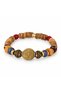 Sahra Ezgisi Beige and Blue Beaded Bohemian Bracelet with Gold Detail - 3
