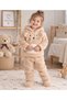 Boys and Girls Plush Set - Cute Cat Pattern Hooded Sweatshirt, Pants, and Booties 1-2-3 Years Old - 3