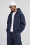 Men's Basic Panda Oversize Zip Navy Blue - 4