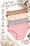 Women's Camisole Ribbed Bikini Panties 4-Pack 100% Cotton Patterned Assorted Colors M-L-Xl - 6
