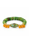 Nature's Breeze Green Beaded Turquoise Detailed Yellow Dangle Bracelet - 2