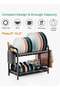 Two-Tier Dish Drying Rack Black for Kitchen - 3