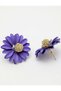 Purple Daisy Flower Stud Earrings - Vintage Cute Non-Tarnish Anti-Allergic Fade-Resistant Stylish Gift New Season Trend Women's Earrings - 4