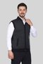 Navy Blue Men's Knitwear Knitted Acrylic Winter Thick Textured Zippered Dad Vest for Middle Age and Above - 3