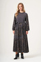 Patterned Cupro Dress 40800 Anthracite