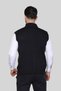 Navy Blue Men's Knitwear Knitted Acrylic Winter Thick Textured Zippered Dad Vest for Middle Age and Above - 5