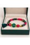 Green Pink Beaded Tassel Bracelet with Gold Detail, Ethnic Stylish Accessory - 3