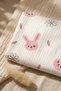 Mia Bunny 100% Cotton Ribbed Baby Girl Set - Pink Rabbit Patterned Long Sleeve Bodysuit and Leggings Set - 4