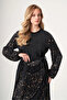 Patterned Cupro Dress 40800 Black - 7
