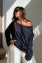 One-Shoulder Basic Top Dark Blue - 4