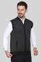 Anthracite Men's Knitwear Knitted Acrylic Winter Thick Textured Zippered Dad Vest for Middle Age and Above - 4