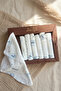 100% Cotton Blue Bow Patterned Baby Mouth Wipes Set - 7-Piece Soft Textured Set with Ecological Gift Box