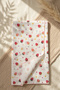 Strawberry Patterned Red Edge Piping Embroidered Cotton Muslin Baby Blanket 90*90 cm - 6