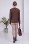 Women's Cardigan V-Neck Hair Knit Patterned Buttoned Knitwear Brown - 7