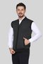 Anthracite Men's Knitwear Knitted Acrylic Winter Thick Textured Zippered Dad Vest for Middle Age and Above - 2