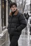 Men's Suede Collar Puffer Coat - 2