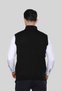 Black Men's Knitwear Knitted Acrylic Winter Thick Textured Zippered Dad Vest for Middle Age and Above - 4