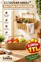 2-Piece Wall Hanging Plastic Rattan Organizer Oval Wicker Look Kitchen Bathroom Basket