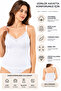 Women's 3-Piece Assorted Ribbed Undershirt with Lace Detail, V-Neck, Thin Straps, 95% Cotton, 5% Elastane, Stretchy Underwear - 7