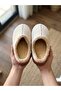 Beige Chenille / Ethnic Pattern Striped Plush Inner Lining Non-Slip Sole House Slippers - 3