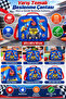 Car Patterned Blue Lunch Box 2484 - 2