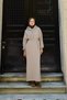 Premium Hooded Sweat Dress Beige - 3