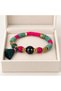 Turquoise Fuchsia Beaded Tassel Bracelet – Stylish Bohemian Accessory with Gold Detail - 3