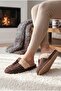 Women's Brown Fur-Lined Suede House Slippers, Lace-Up and Stitched Detail Winter Comfort Slippers - 3