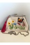 23x15 cm wildflower themed 100% hand-embroidered linen light vintage bag - 4