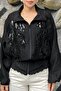 Embroidered Stand Collar Tencel Design Zippered Jacket Sun527 - 2