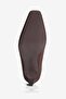 Women's Suede Heeled Shoes Stiletto Square Toe Short Heel Leni Brown - 6