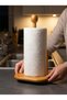 Bamboo Paper Towel Holder Square Base Countertop Roll Towel Stand 31 cm - 5