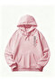 Women's Oversized Pink Japanese Print Hooded Sweatshirt - 3