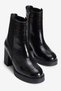 Women's Chelsea Boots Crocodile Patterned Zippered Platform Sole Thick Heeled Elastic Croches Black