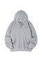 Women's Oversized Gray Floral Print Hooded Sweatshirt - 3