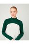 Women's Hijab Fisherman Collar Neck Gaiter with Sleeves Drop Collar Neck Gaiter with Sleeves Emerald Green - 5