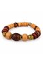Wooden Look Beaded Bracelet with Gold Detail, Ethnic Patterned Stylish Accessory - 2