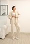 Oversize Hooded Zippered Wide-Legged Modal Fabric Sweat Suit - 3
