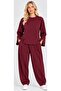 Textured Modal Crew Neck Set with Slit Details - 6